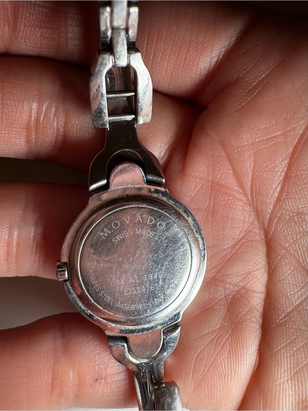 Movado Black Dial Silver Tone Bangle Watch - Picture 6 of 6